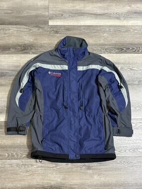 Columbia Navy Striped Challenge Series Zip Up Winter Jacket - Women’s Small